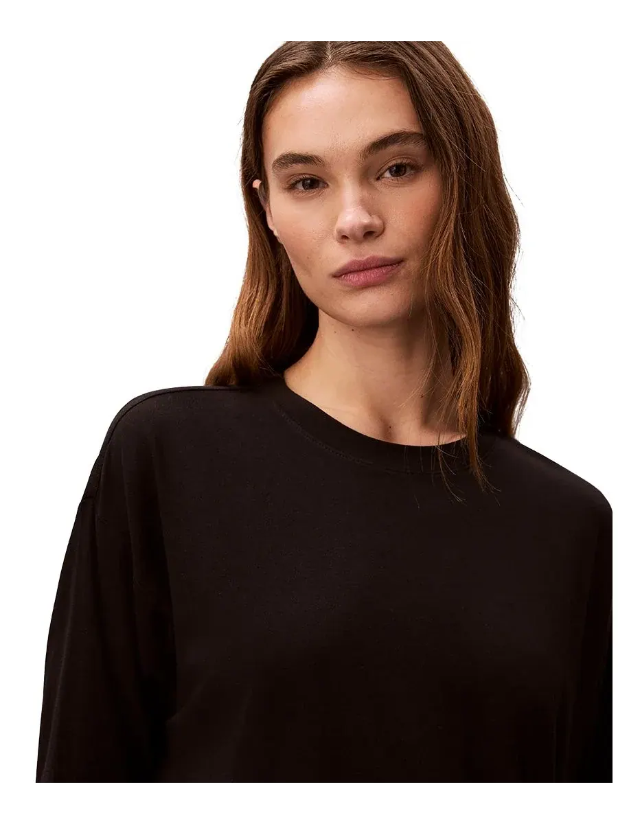 Женская классическая футболка с длинными рукавами Calvin Klein Performance — изображение 4 из 5, черный