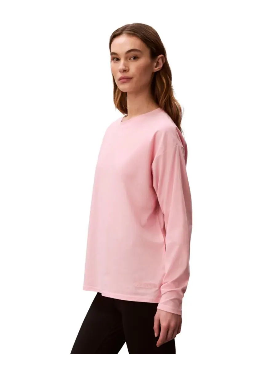 Женская классическая футболка с длинными рукавами Calvin Klein Performance — изображение 3 из 5, розовый