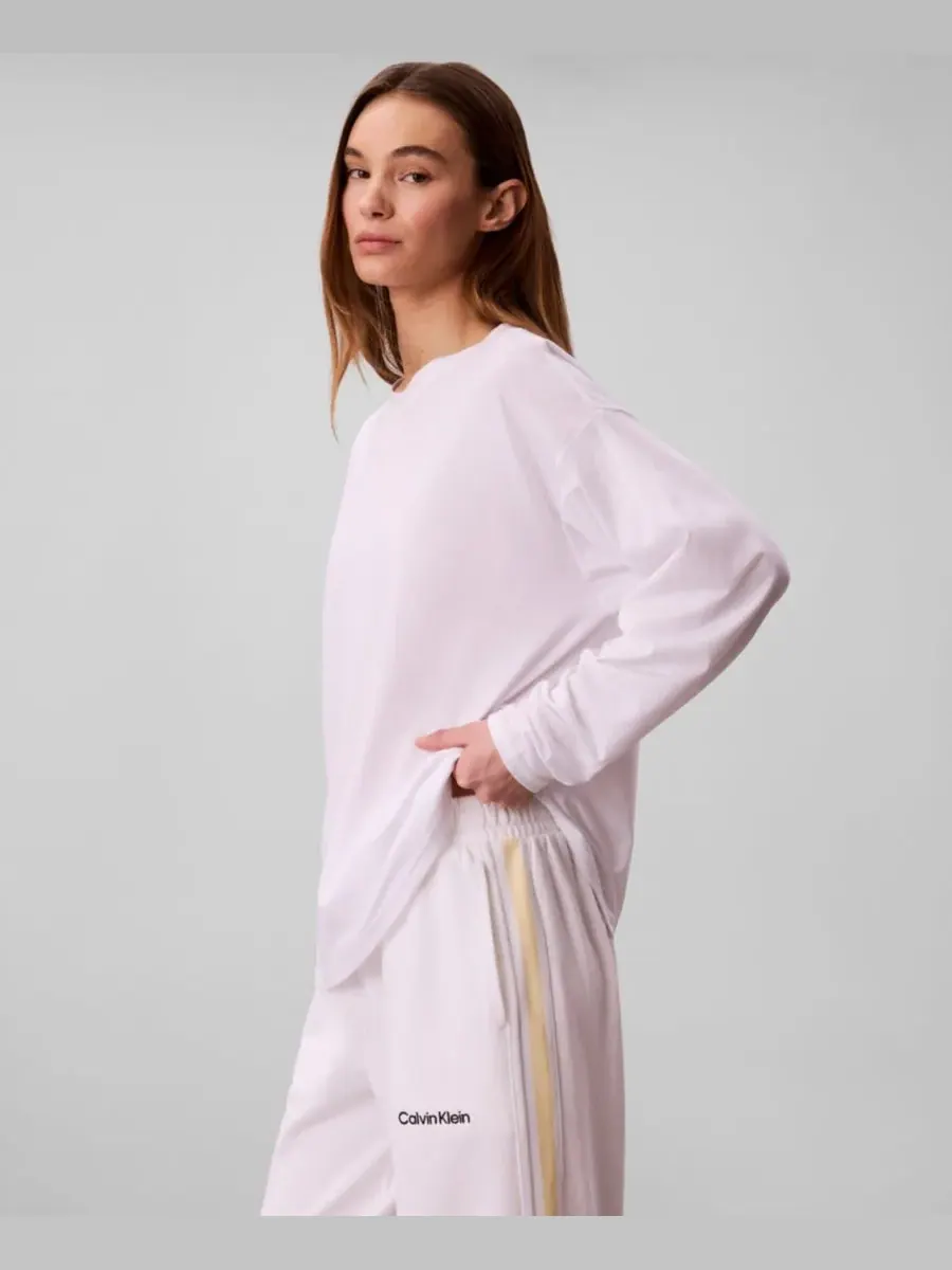 Женская классическая футболка с длинными рукавами Calvin Klein Performance — изображение 3 из 5, белый