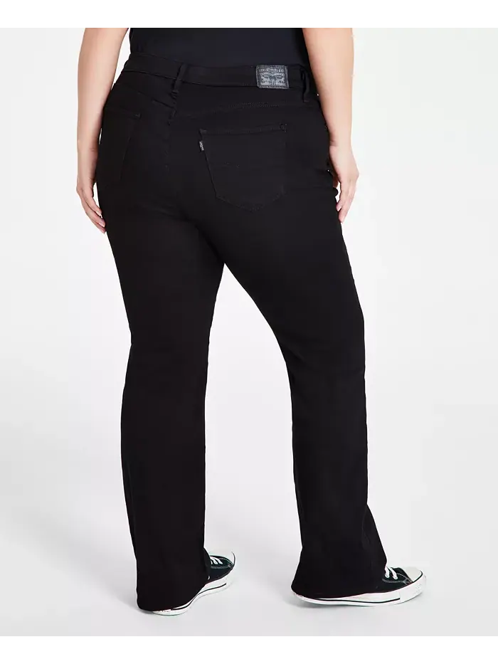Модные джинсы с высокой посадкой и расклешенными штанинами Plus Size 725 Levi's — изображение 2 из 6, черный