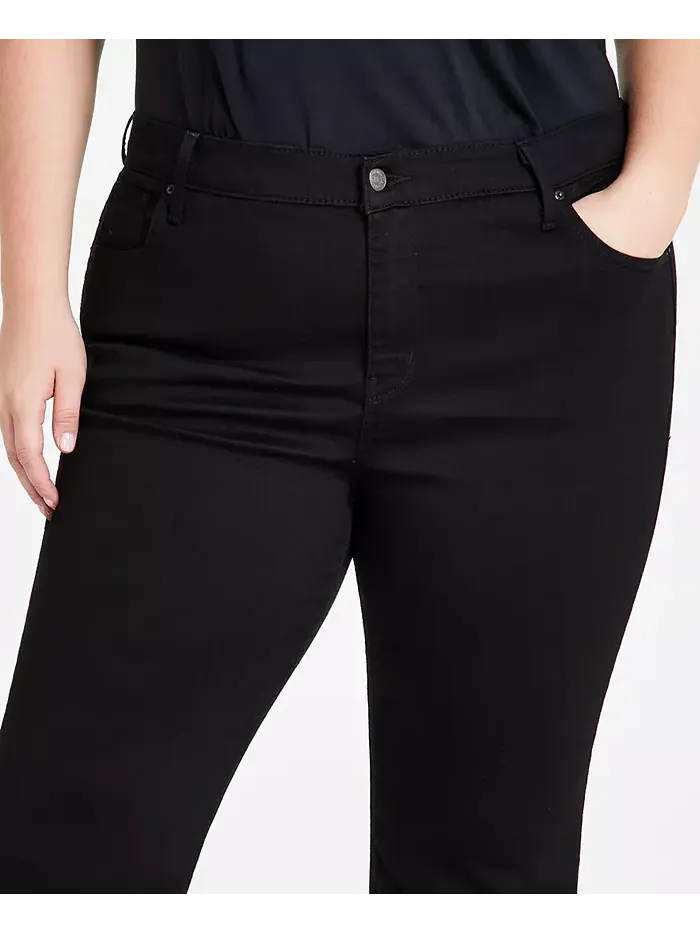 Модные джинсы с высокой посадкой и расклешенными штанинами Plus Size 725 Levi's — изображение 5 из 6, черный