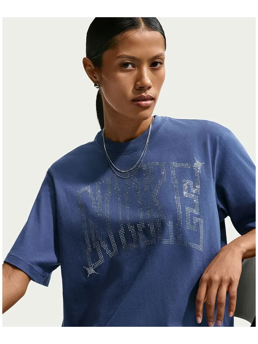 Женская классическая свободная футболка Sportswear Nike — изображение 3 из 5, темно-синий