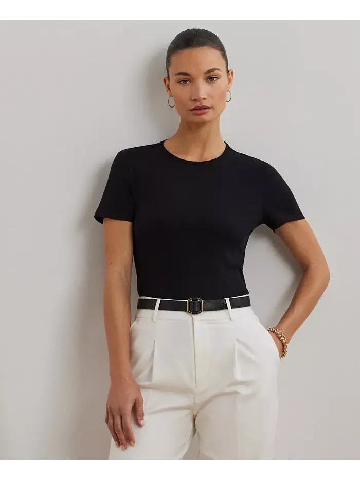 Футболка из стрейч-трикотажа, Regular & Petite Lauren Ralph Lauren — изображение 1 из 5, черный