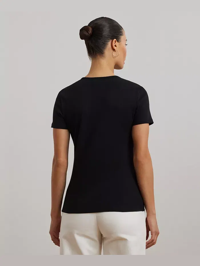 Футболка из стрейч-трикотажа, Regular & Petite Lauren Ralph Lauren — изображение 2 из 5, черный