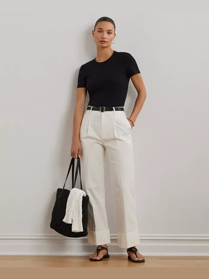 Футболка из стрейч-трикотажа, Regular & Petite Lauren Ralph Lauren — изображение 4 из 5, черный