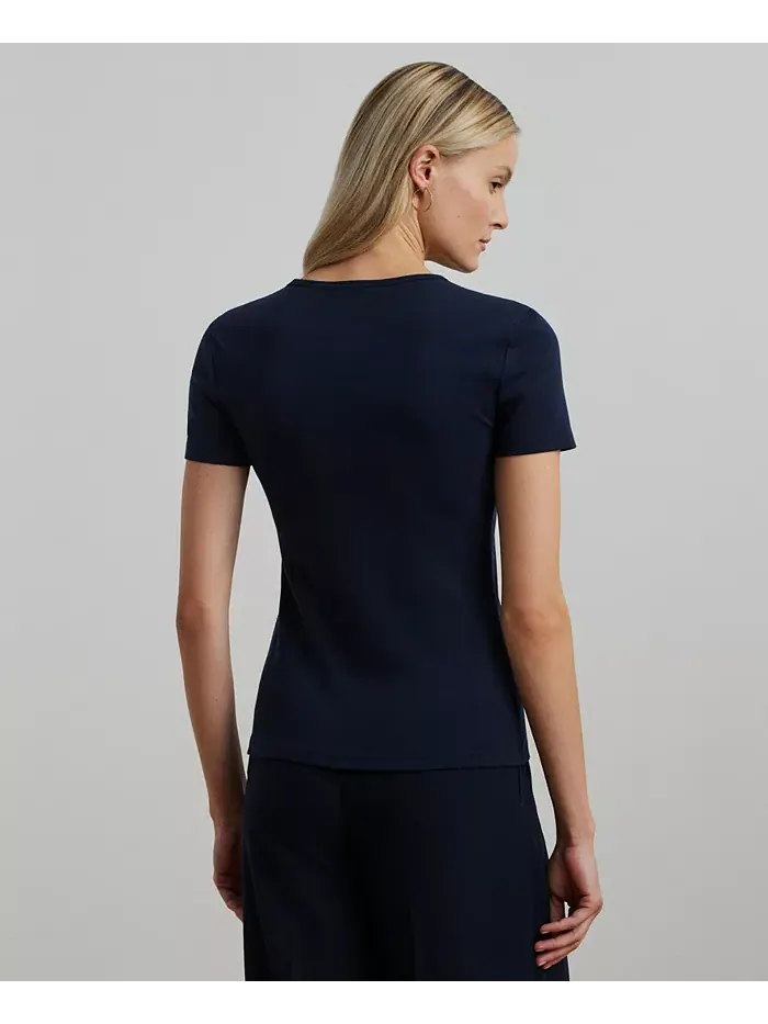 Футболка из стрейч-трикотажа, Regular & Petite Lauren Ralph Lauren — изображение 2 из 5, темно-синий