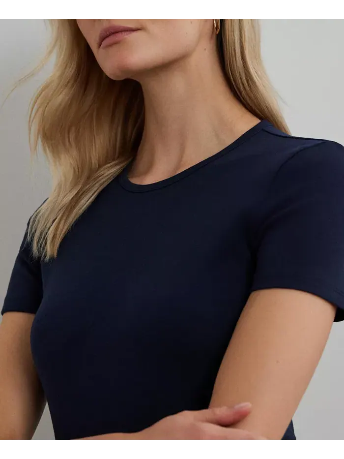 Футболка из стрейч-трикотажа, Regular & Petite Lauren Ralph Lauren — изображение 3 из 5, темно-синий