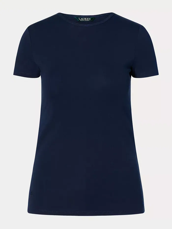 Футболка из стрейч-трикотажа, Regular & Petite Lauren Ralph Lauren — изображение 5 из 5, темно-синий