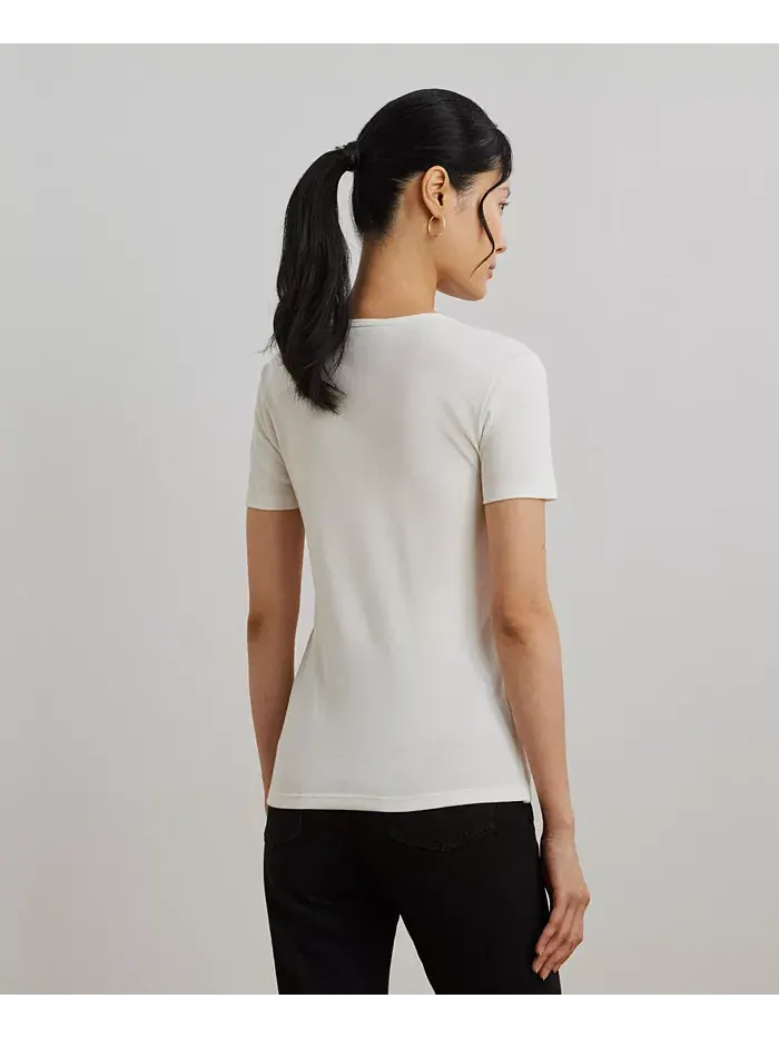 Футболка из стрейч-трикотажа, Regular & Petite Lauren Ralph Lauren — изображение 2 из 5, белый