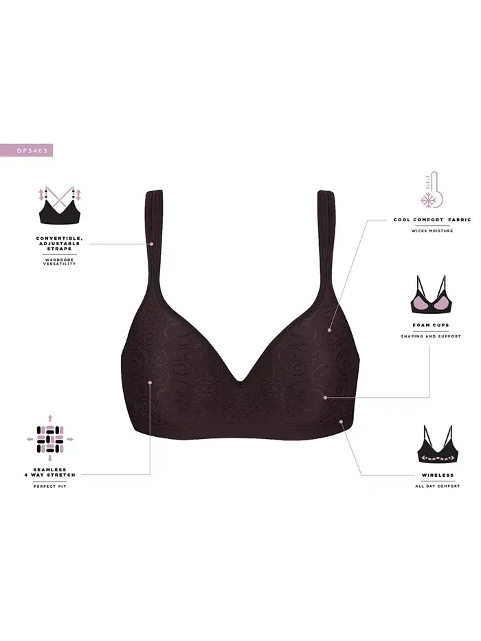 Бюстгальтер бесшовный утягивающий Comfort Revolution Wireless Smoothing Bra 3463 Bali — изображение 6 из 7, белый