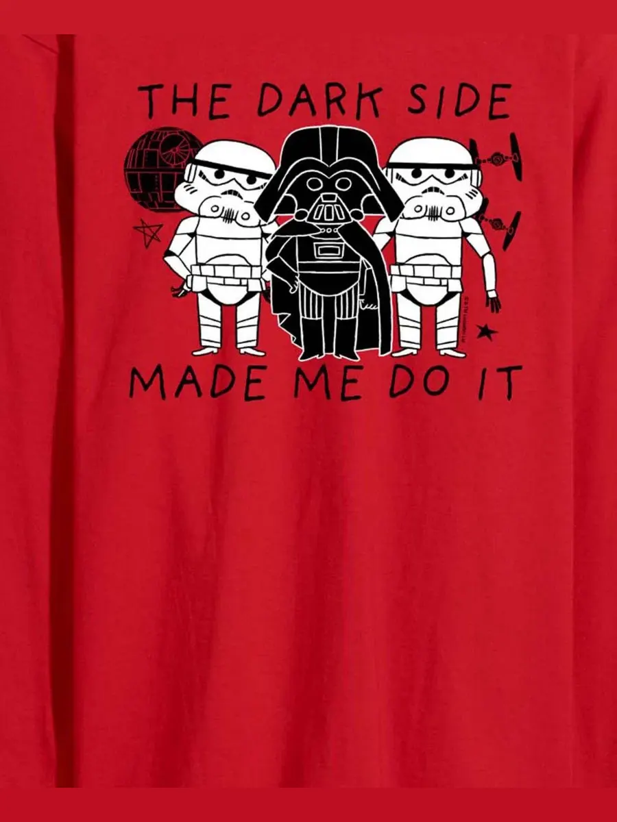 Мужская футболка с длинными рукавами Star Wars The Dark Side Made Me Do It AIRWAVES — изображение 3 из 3, красный