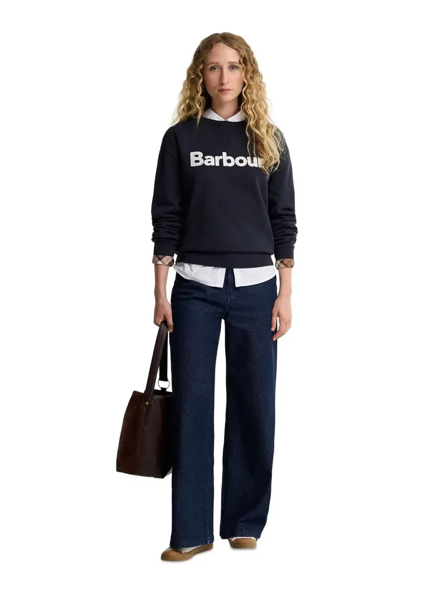 Свитшот с вышивкой Hartland Crewneck Long-Sleeve Embroidered-Graphic Barbour — изображение 2 из 5, темный темно-синий