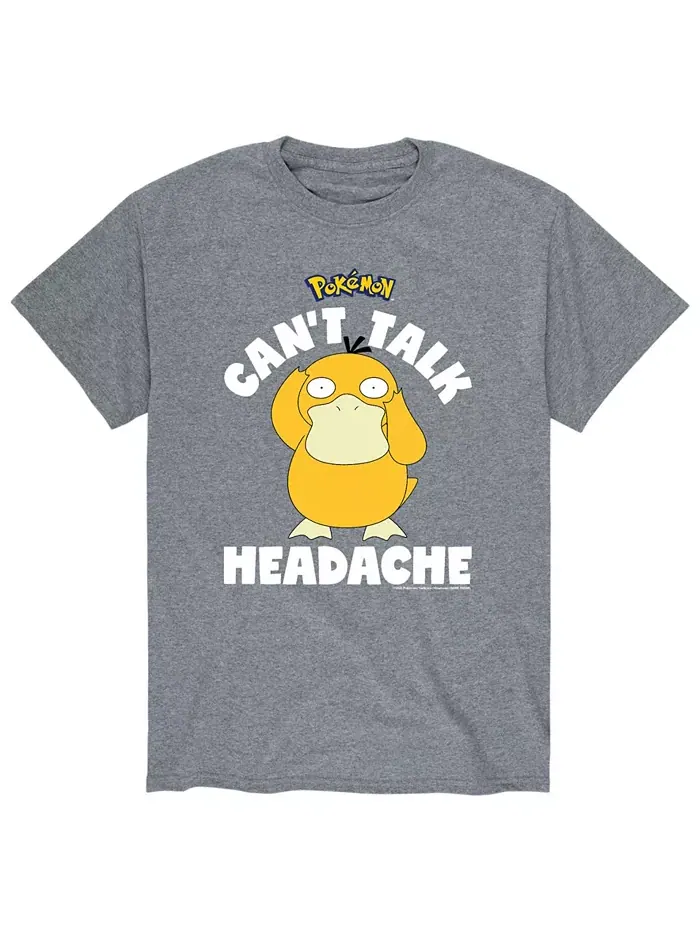 Мужская футболка Pokemon Can't Talk Headache AIRWAVES — изображение 1 из 2, серый
