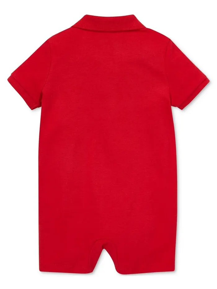 Хлопковая футболка-поло с короткими рукавами для маленьких мальчиков Polo Ralph Lauren — изображение 2 из 4, красный