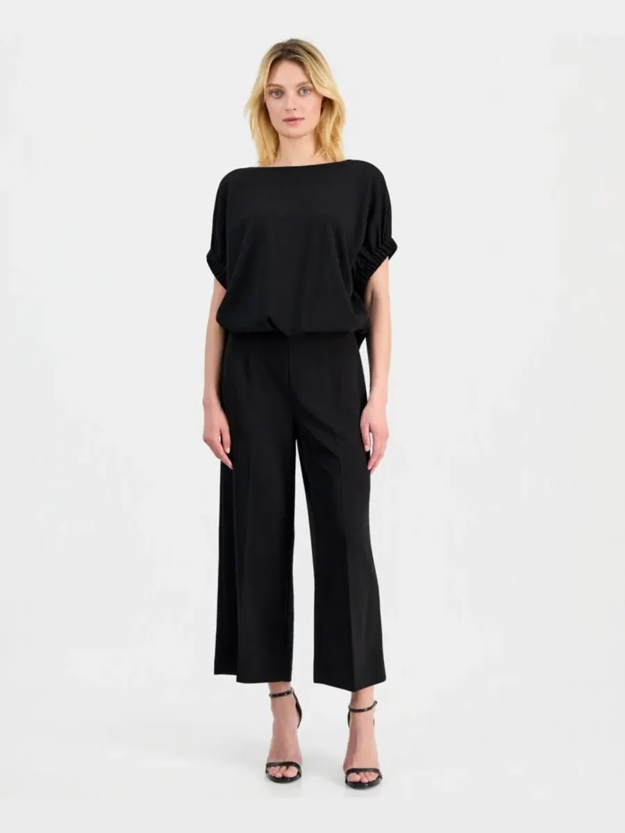 Женские укороченные брюки с высокой посадкой и широкими штанинами Anne Klein — изображение 5 из 7, черный