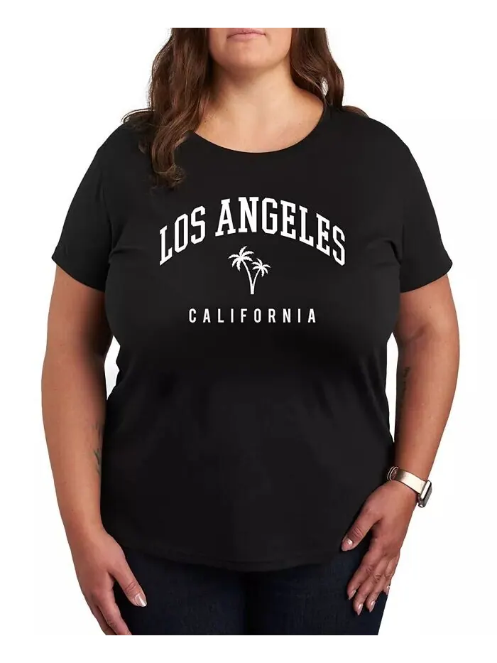 Футболка больших размеров с рисунком Los Angeles California Hybrid Apparel — изображение 1 из 3, черный
