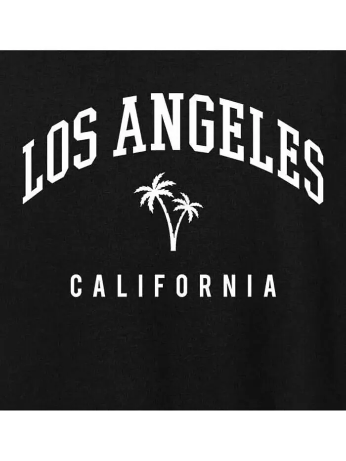 Футболка больших размеров с рисунком Los Angeles California Hybrid Apparel — изображение 2 из 3, черный