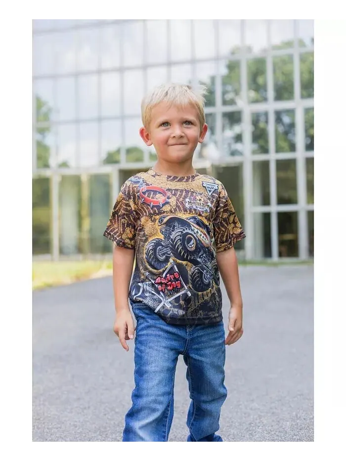 Футболка Grave Digger El Toro Loco Mohawk Warrior Максимальное разрушение Monster Truck для — изображение 3 из 3, коричневый