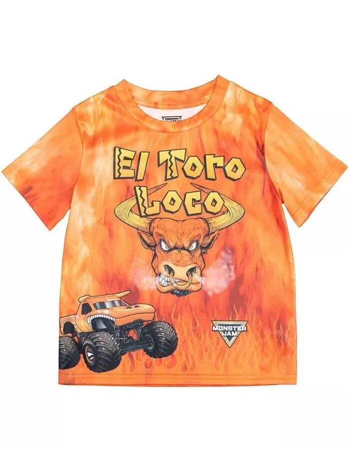 Футболка Grave Digger El Toro Loco Mohawk Warrior Максимальное разрушение Monster Truck для — изображение 1 из 5, желтый