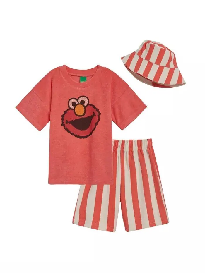 Футболка Elmo, шорты и шапка для маленьких мальчиков, комплект из 3 предметов Sesame Street — изображение 1 из 4, красный