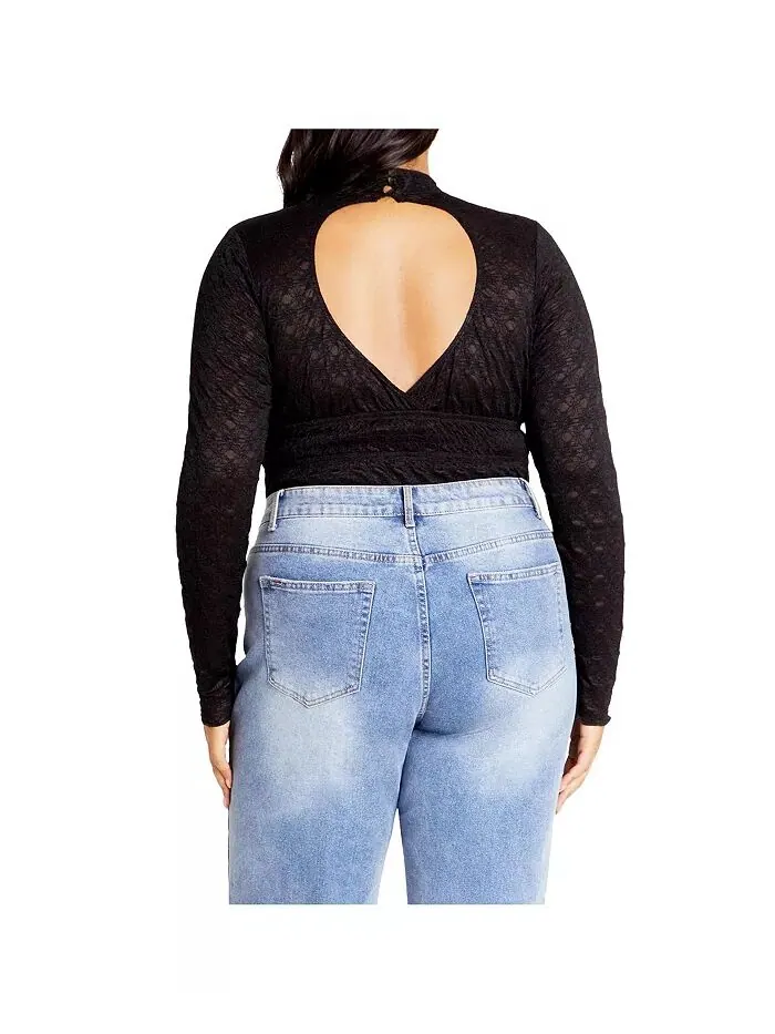 Боди Constance Plus Size CITY CHIC — изображение 2 из 5, черный