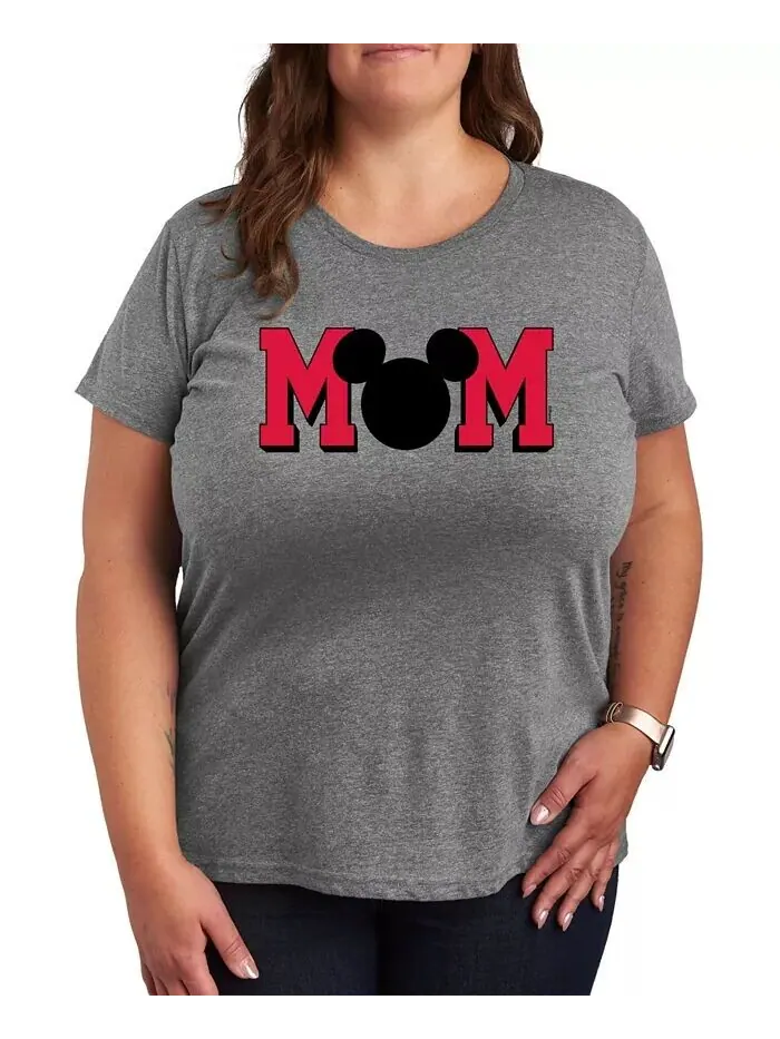 Женская модная футболка больших размеров с принтом Disney Mom Hybrid Apparel — изображение 1 из 3, серый