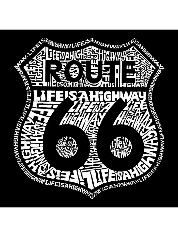 Мужская худи с принтом - Route 66 - Life is a Highway LA Pop Art — изображение 2 из 2, серый
