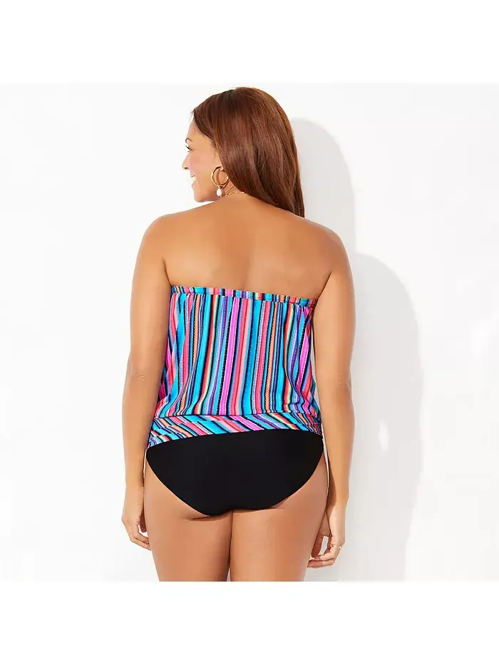 Женский топ-бандо с блузоном Tankini Swimsuits for All — изображение 2 из 2, мульти