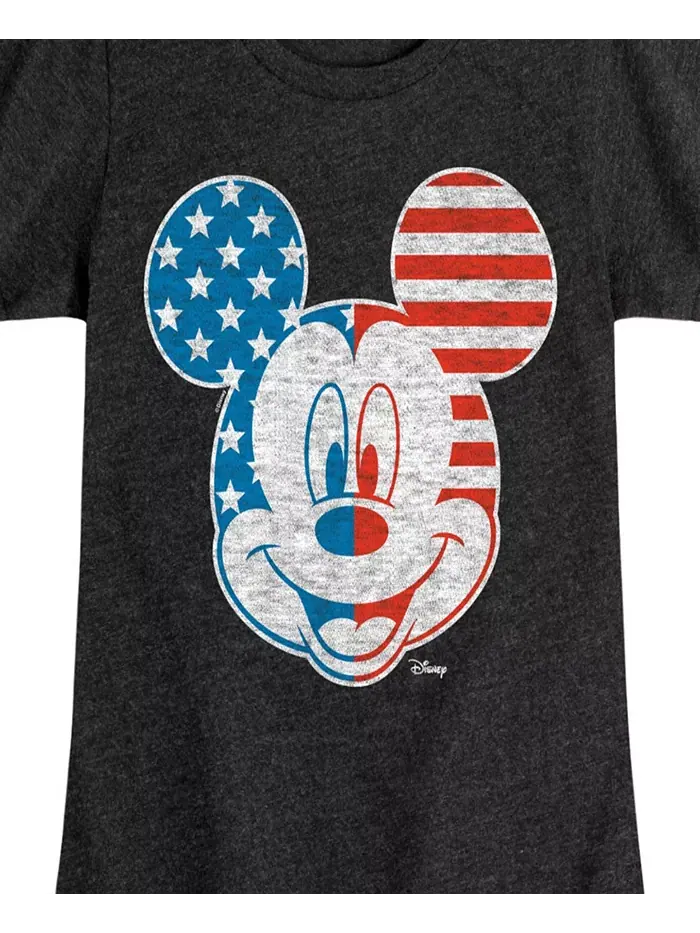 Футболка с принтом "Disney Mickey Mouse Americana Flag" для девочек старшего возраста Hybrid Apparel — изображение 3 из 3