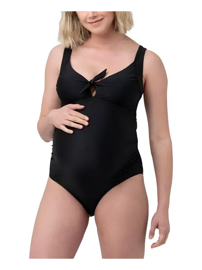 Слитный купальник для беременных с завязкой спереди Ripe Maternity — изображение 1 из 3, черный