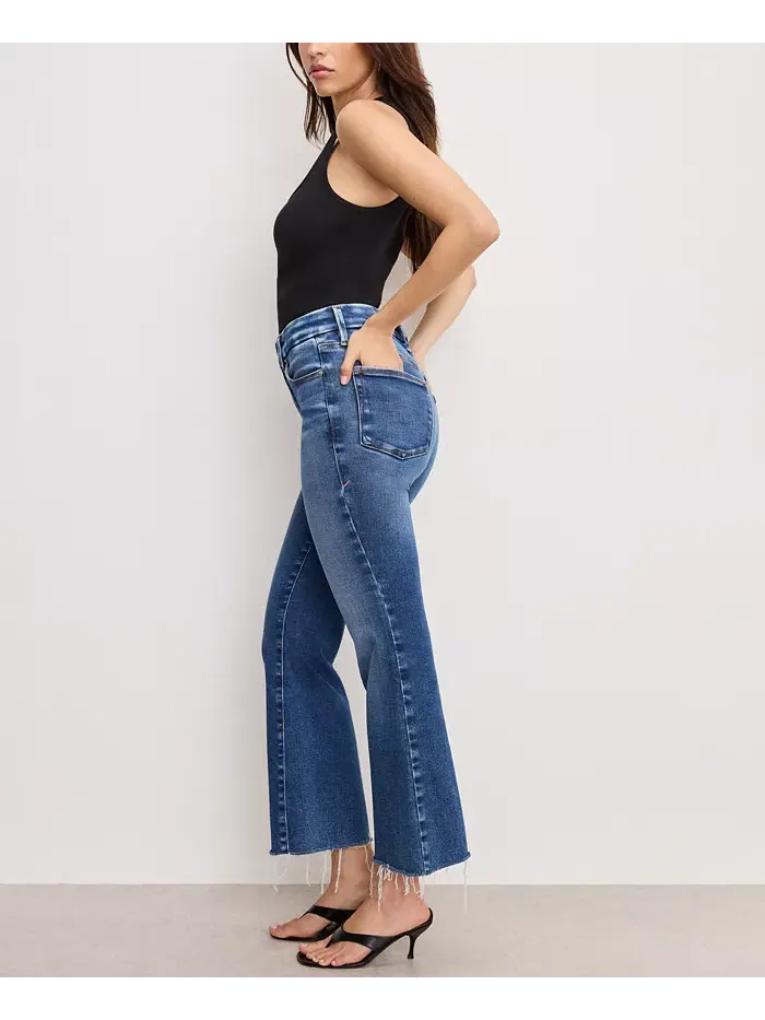 Женские мягкие технологичные укороченные джинсы Good Legs Good American — изображение 4 из 6, индиго