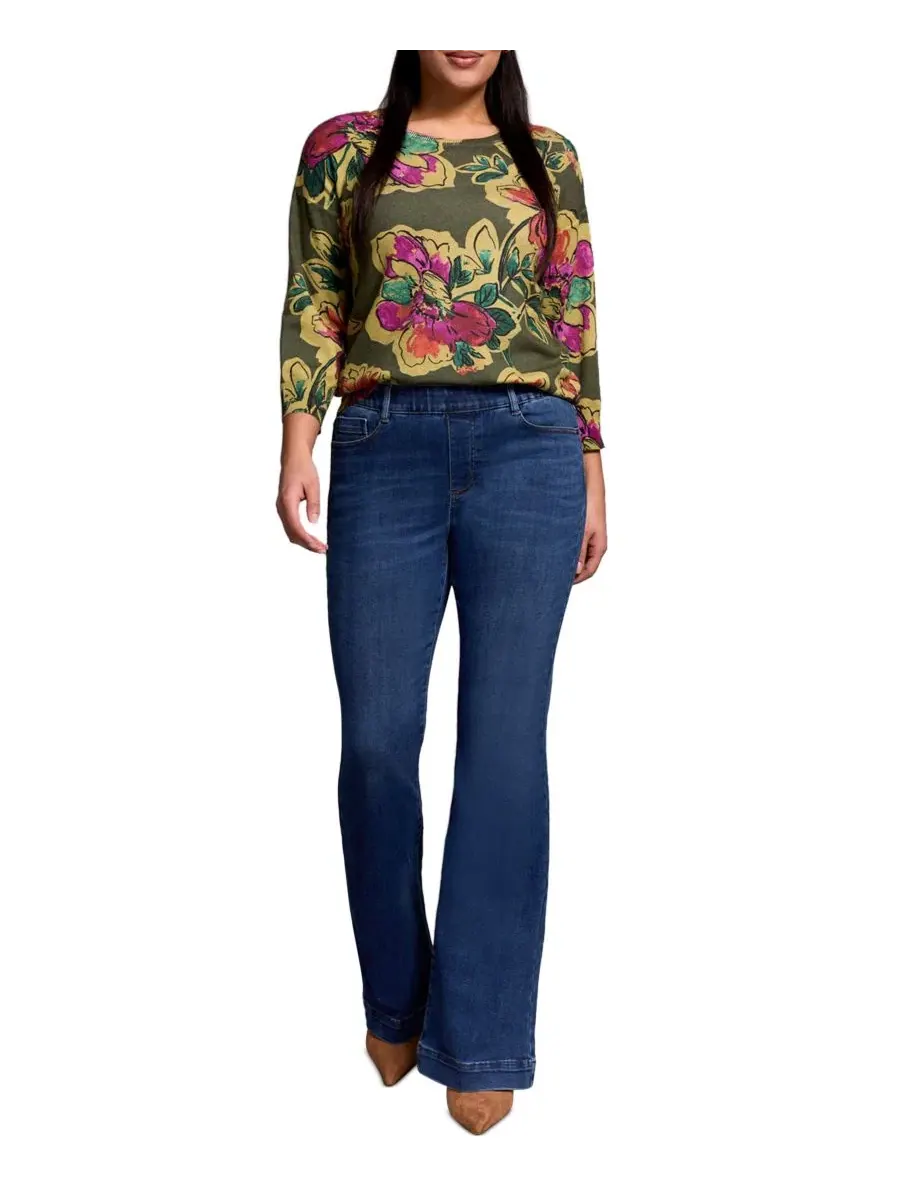 Джинсы клеш с высокой посадкой Audrey Boundless Stretch Denim TRIBAL — синий