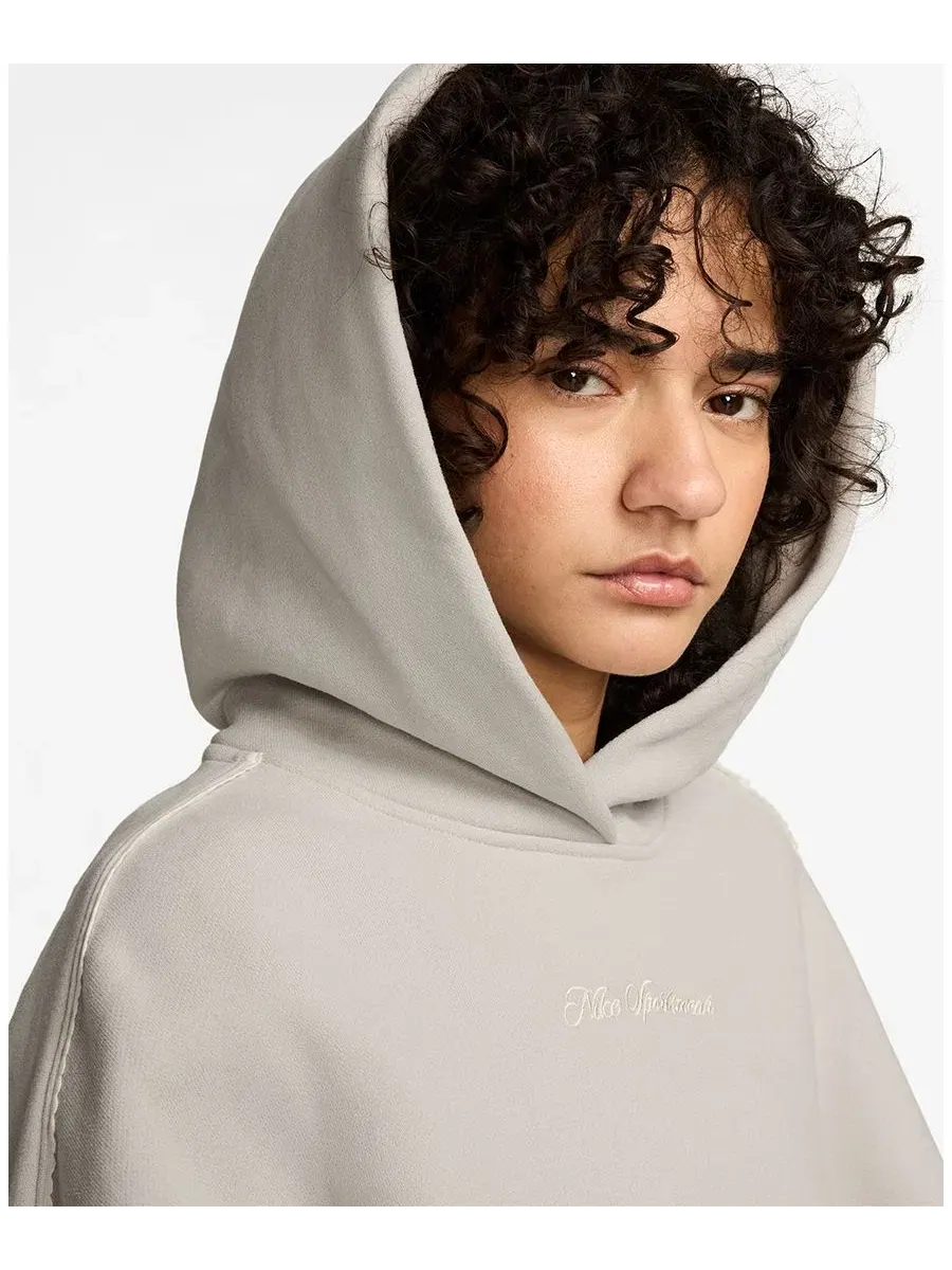 Женский худи оверсайз из флиса с декоративной отделкой Nike Studio — изображение 2 из 3, кремовый//кремовый