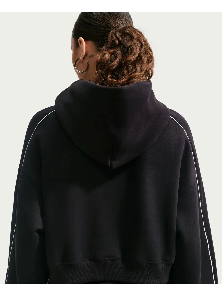 Худи оверсайз с отделкой фестонами Studio Fleece Nike — изображение 5 из 7, черный