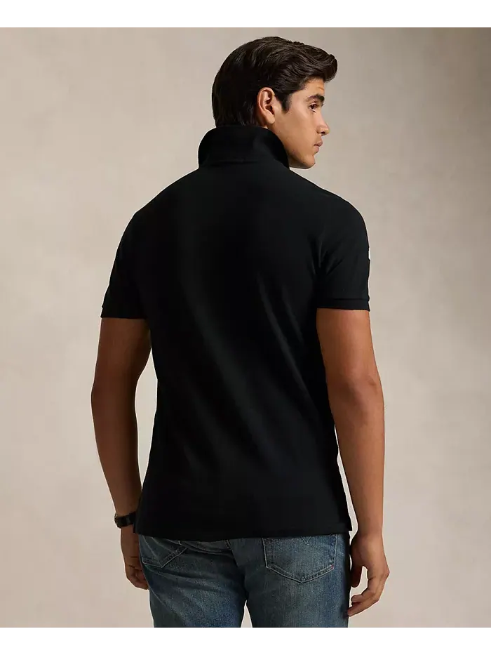 Мужская поло Big Pony Custom Slim Fit с сетчатой тканью Polo Ralph Lauren — изображение 2 из 8, черный