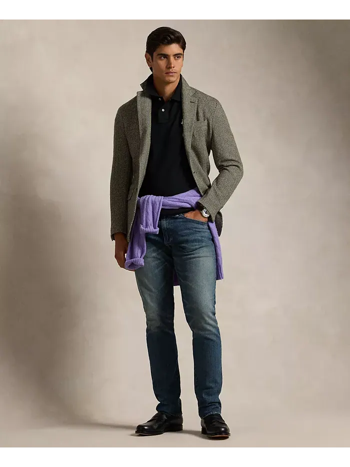 Мужская поло Big Pony Custom Slim Fit с сетчатой тканью Polo Ralph Lauren — изображение 4 из 8, черный