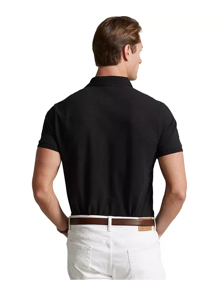 Мужская поло Big Pony Custom Slim Fit с сетчатой тканью Polo Ralph Lauren — изображение 7 из 8, черный