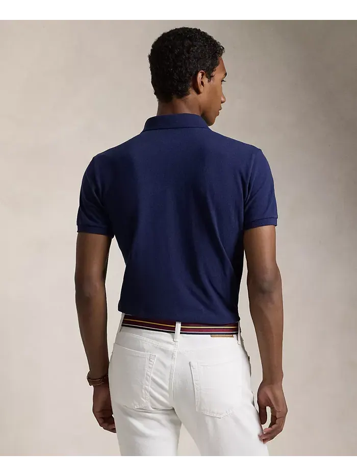 Мужская поло Big Pony Custom Slim Fit с сетчатой тканью Polo Ralph Lauren — изображение 2 из 8, темно-синий