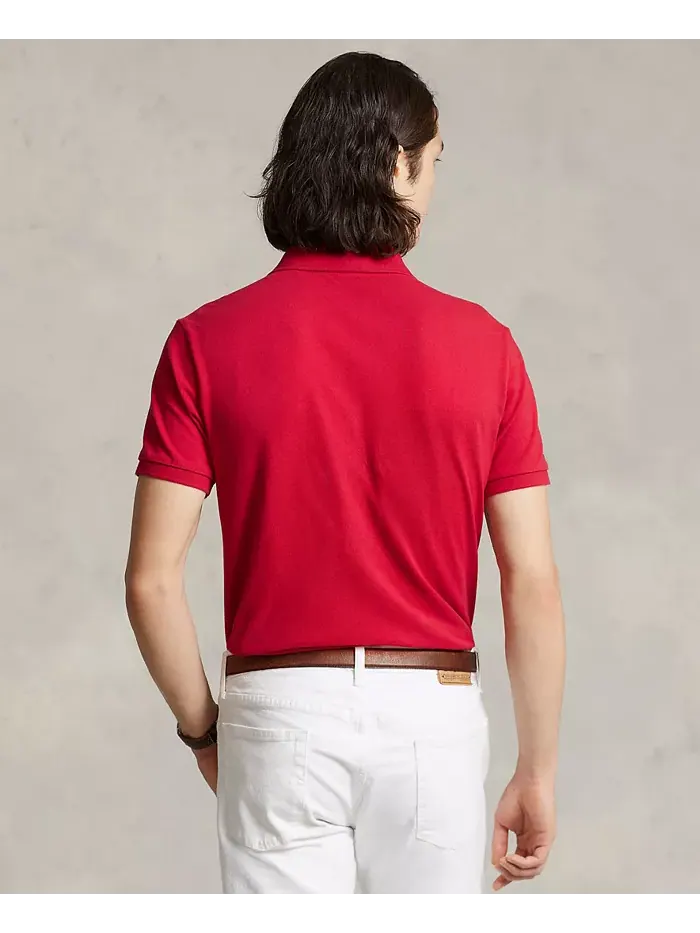 Мужская поло Big Pony Custom Slim Fit с сетчатой тканью Polo Ralph Lauren — изображение 2 из 8, красный