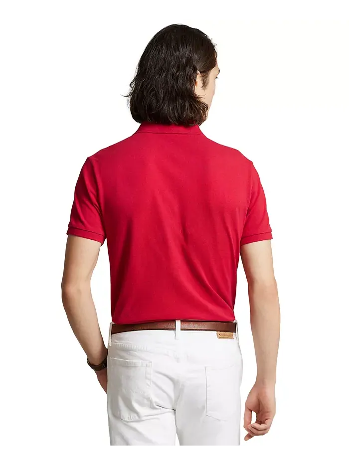 Мужская поло Big Pony Custom Slim Fit с сетчатой тканью Polo Ralph Lauren — изображение 7 из 8, красный