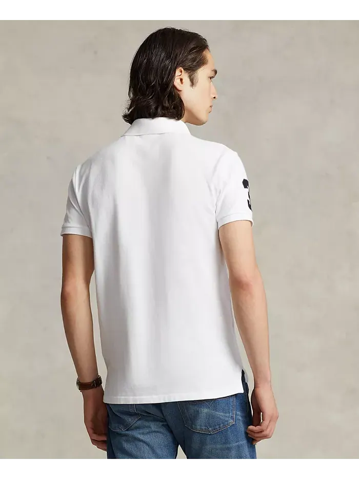 Мужская поло Big Pony Custom Slim Fit с сетчатой тканью Polo Ralph Lauren — изображение 2 из 8, белый