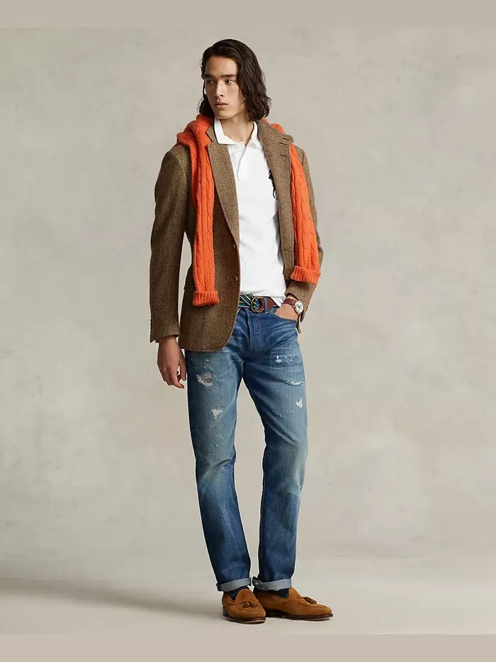 Мужская поло Big Pony Custom Slim Fit с сетчатой тканью Polo Ralph Lauren — изображение 4 из 8, белый