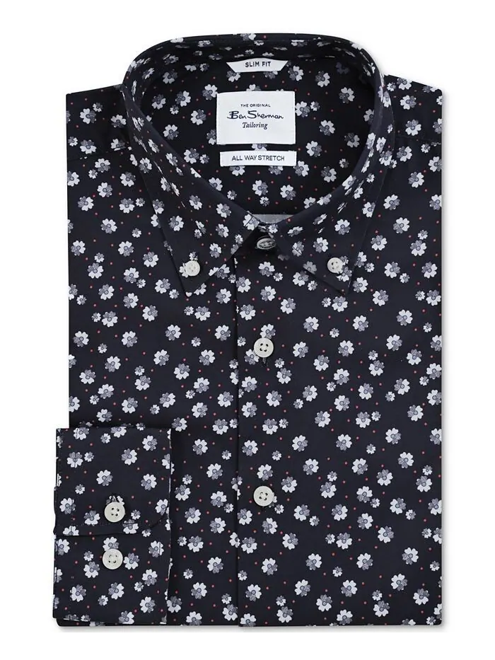 Мужская рубашка узкого кроя Ben Sherman — синий