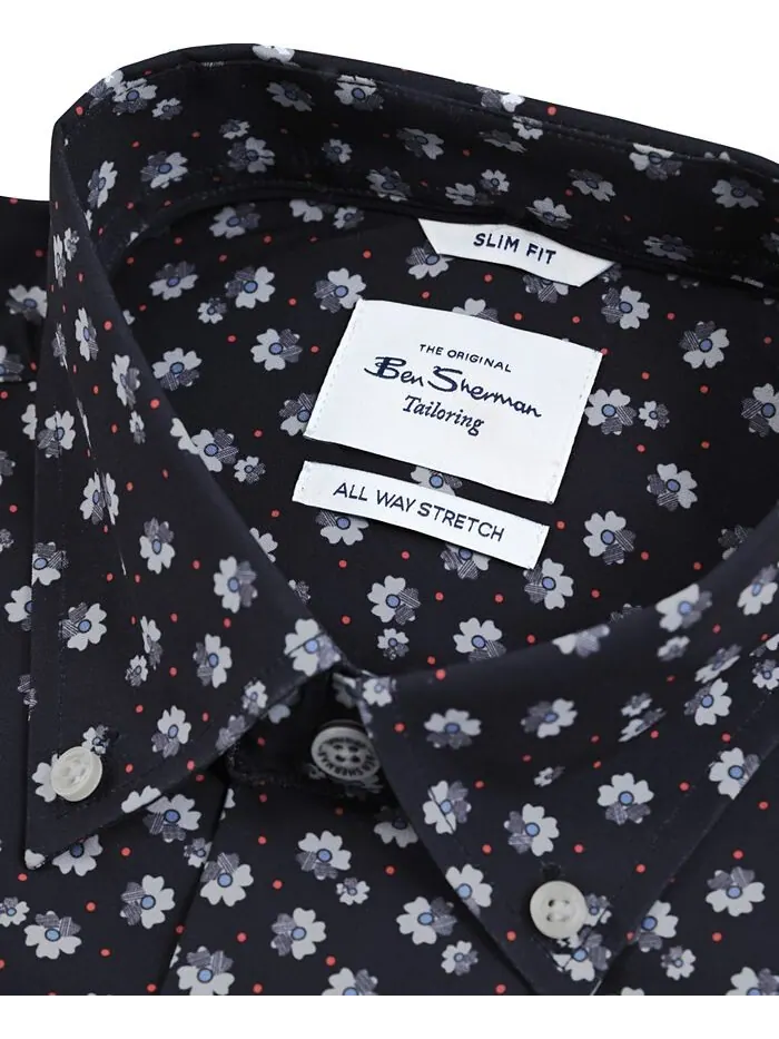 Мужская рубашка узкого кроя Ben Sherman — изображение 2 из 3, темно-синий