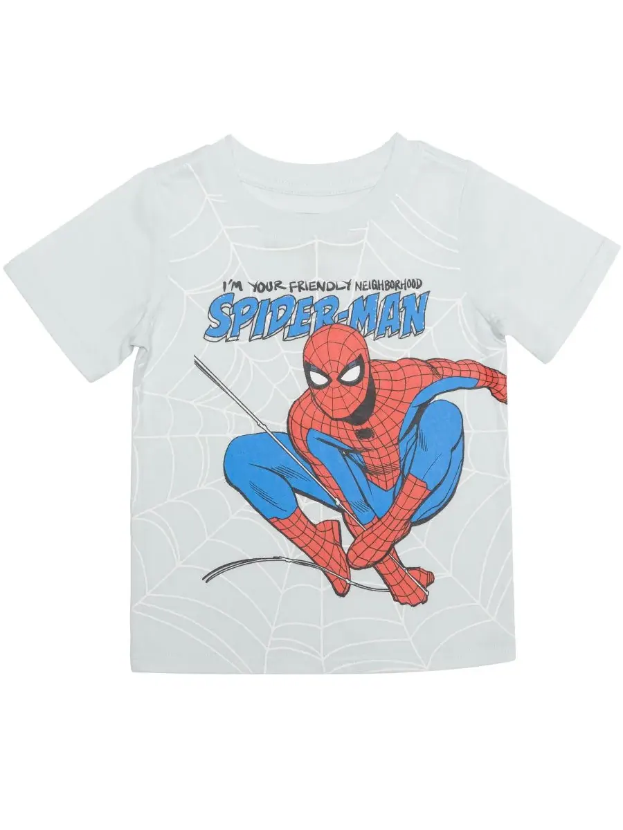 Детская футболка с коротким рукавом Web Swing для мальчиков 2T-5T Spider-Man — синий