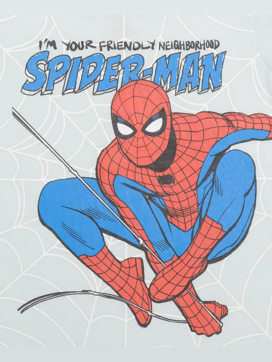 Детская футболка с коротким рукавом Web Swing для мальчиков 2T-5T Spider-Man — изображение 3 из 3, светлый синий