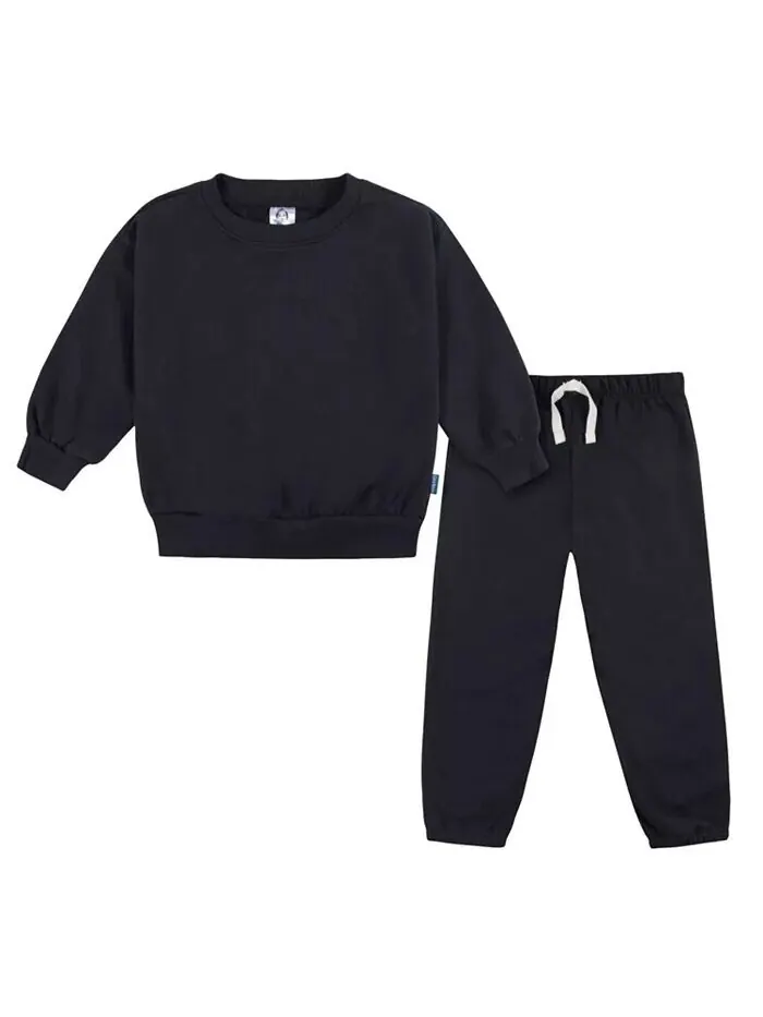 Удобный комплект из флисового топа и штанов для маленьких мальчиков Gerber — серый