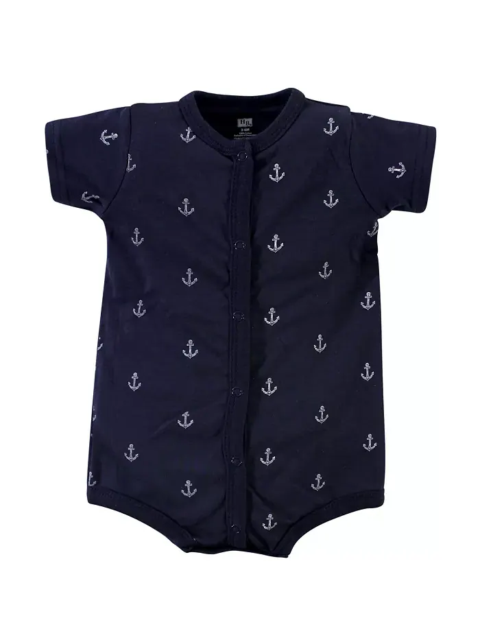 Детские хлопковые комбинезоны Baby Boys Hudson, 3 шт., Ahoy, 0-3 месяца Hudson Baby — изображение 2 из 2, серый