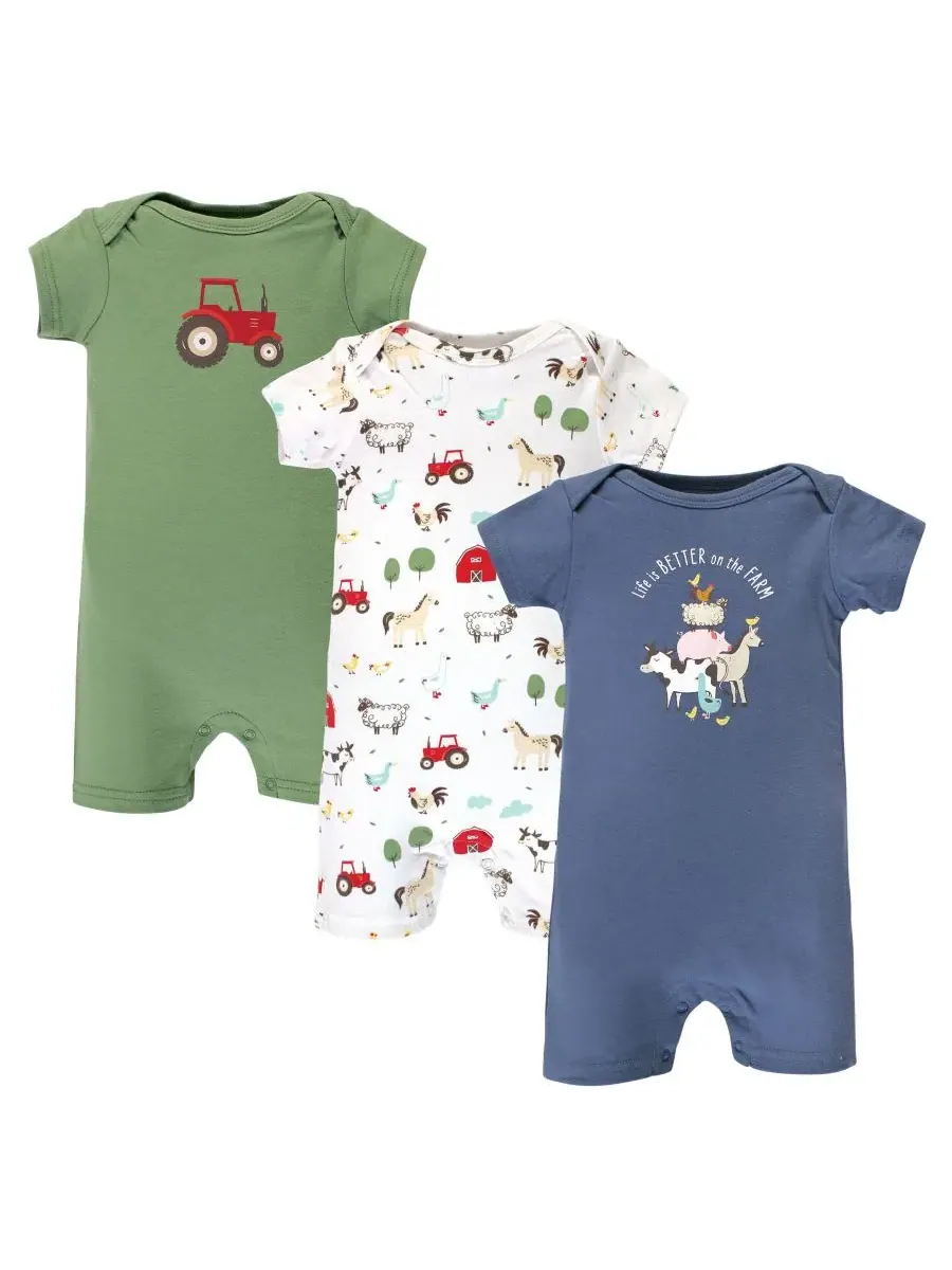 Мягкие хлопковые комбинезоны Hudson Baby, Boy Farm Animals — изображение 1 из 2