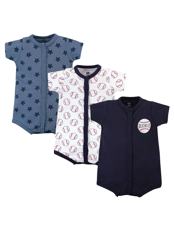 Детские хлопковые комбинезоны Baby Boys Hudson, 3 шт., Ahoy, 0-3 месяца Hudson Baby — изображение 1 из 2